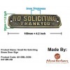 Small No Soliciting Brass Door Sign